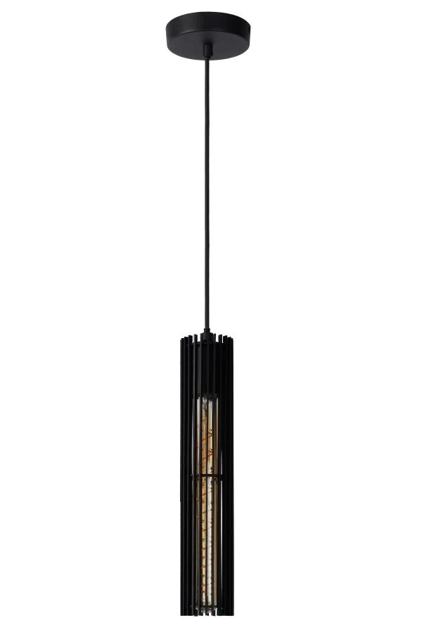 Lucide LIONEL - Lámpara colgante - Ø 6,5 cm - 1xE27 - Negro - apagado